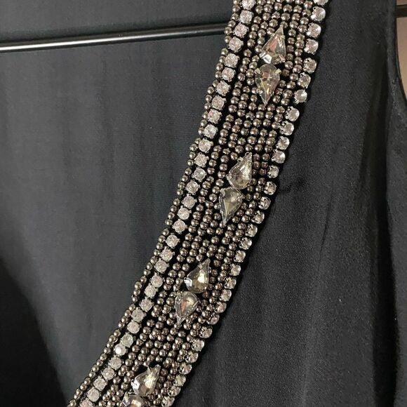 Astr The Label Black Cold Shoulder Beaded Top Size XS - Picture 4 of 7